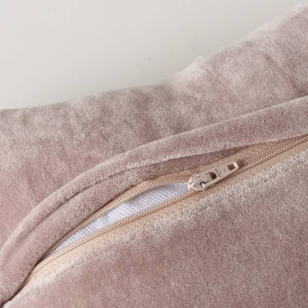 Besticktes Sofakissen Fleur Pink - Weiß - Textil - 30 x 30 x 12 cm
