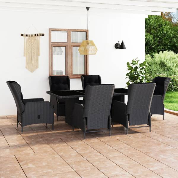 Garten-Essgruppe 3007194-1 (7-teilig) Schwarz - Braun - Dunkelgrau - Grau