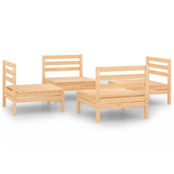Garten-Lounge-Set 3008516 (4-teilig) Braun - Kiefer - 64 x 63 x 64 cm