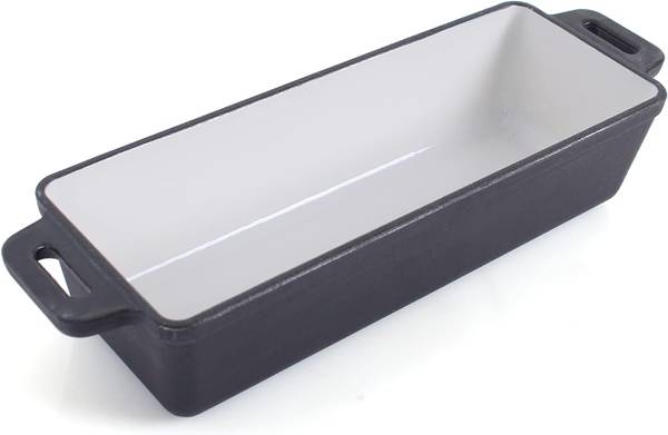 Brotbackform EW-GE-1502 Schwarz - Weiß - Gusseisen - 10 x 8 x 28 cm