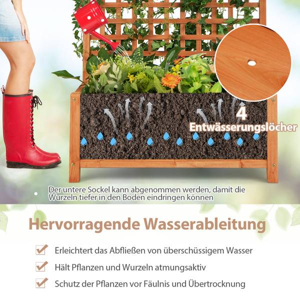 Blumenkasten SF5144ADDE Braun - Holzwerkstoff - 45 x 184 x 90 cm