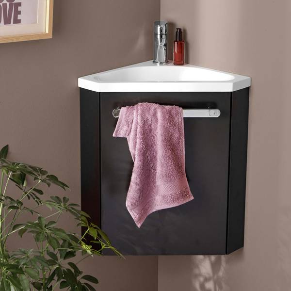 Eckwaschbecken SKINO Schwarz