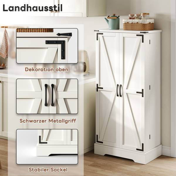 LED Küchenschrank Neptunus Ⅲ Schwarz - Weiß - Eisen - 35 x 129 x 60 cm