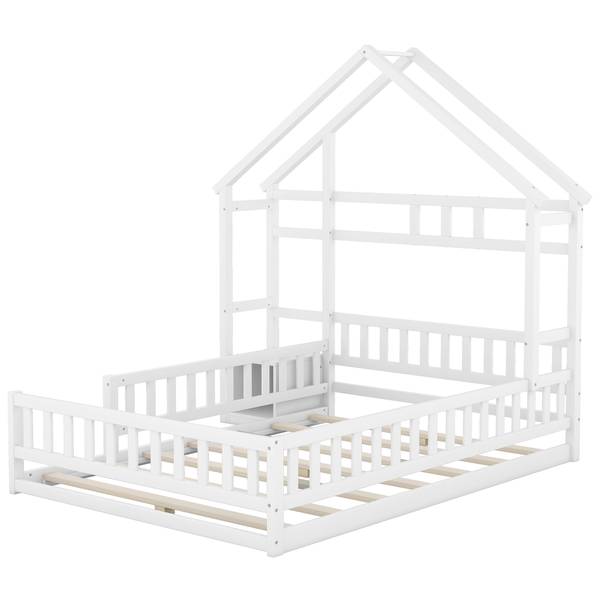 Lit bébé Mara Ⅱ Blanc - Pin - Acier - 203 x 190 x 203 cm