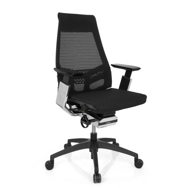 Bürostuhl GENIDIA SMART BLACK CM Silber - Polyester - 70 x 112 x 55 cm