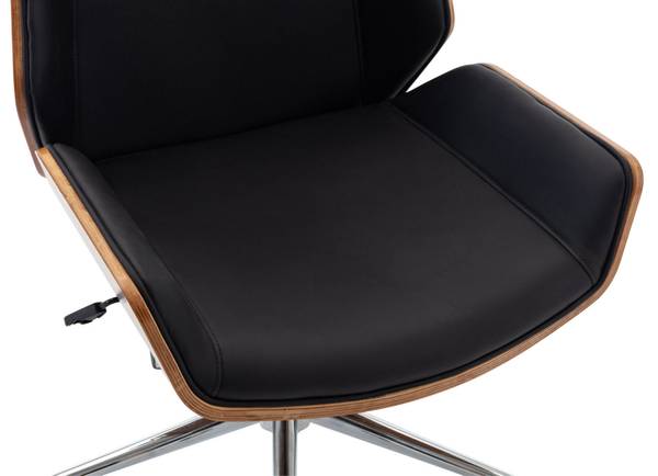 Bürostuhl Breda Schwarz - Braun - Kunstleder - 60 x 113 x 63 cm