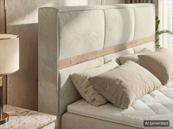 Boxspringbett ORVO KING Beige - Creme - Breite: 160 cm - H4