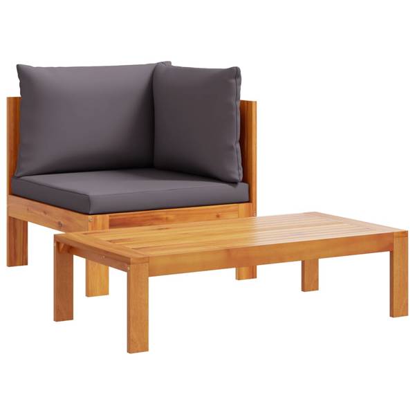Garten Sofagarnitur 3033744-6 (6-teilig) Grau - Akazie - 68 x 64 x 68 cm