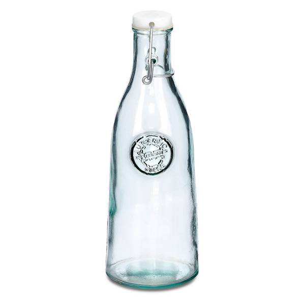 Glasflasche "Recycled" m Weiß - Glas - 10 x 28 x 10 cm