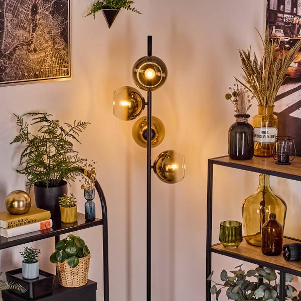 Stehlampe Cesaro Gold - Metall - 31 x 160 x 69 cm