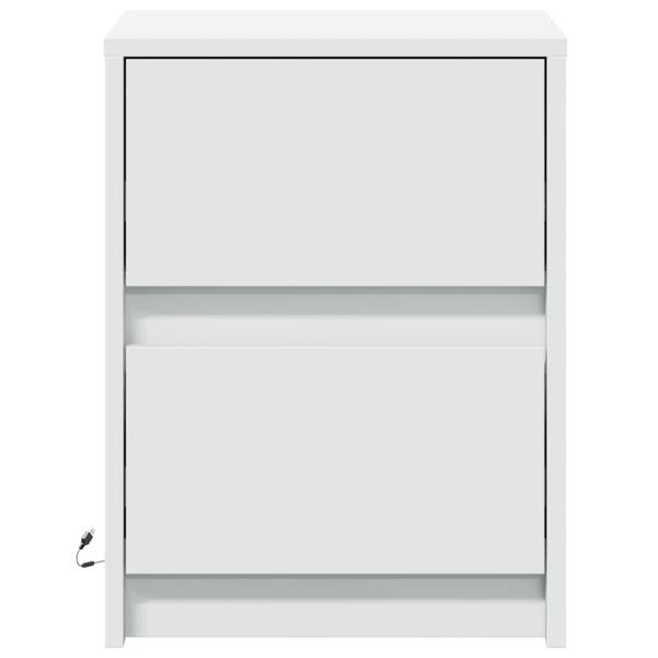 Nachttisch mit LED 2er Set X7502 Weiß