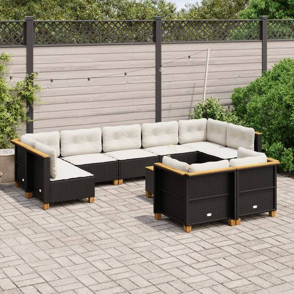 Loungeset 3036261-3 set van 10 zwart