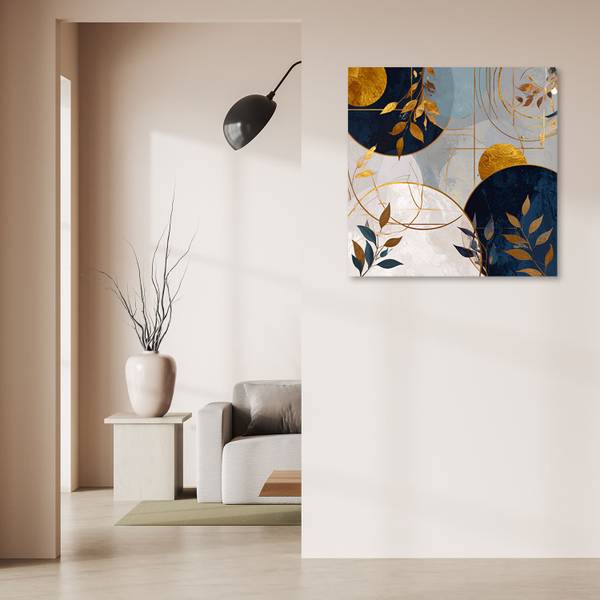 Wandbild Abstrakte Motive Blau - Polyester - 40 x 40 x 3 cm