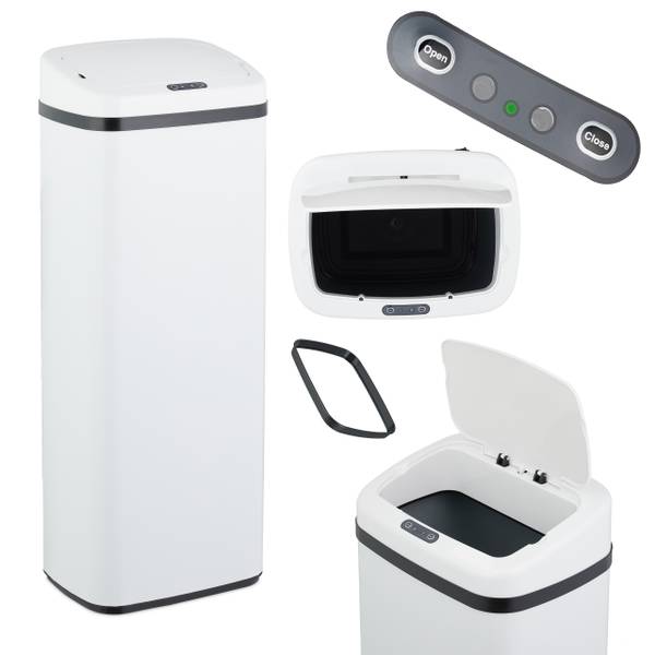 Weißer Mülleimer mit Sensor Fassungsvermögen: 50 L