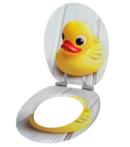 Abattant WC frein de chute Canard Jaune - Bois manufacturé - 38 x 6 x 47 cm