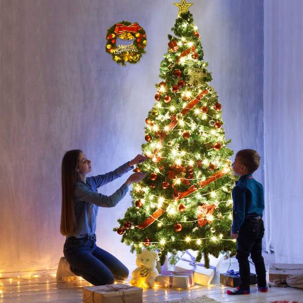 Künstlicher Weihnachtsbaum Grün - Kunststoff - 100 x 240 x 110 cm