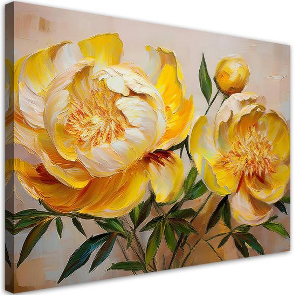 Wandbild pfingstrose blumen gemalt 100 x 70 cm