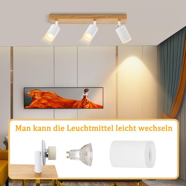 Deckenstrahler AQLEW Braun - Weiß - Tiefe: 41 cm