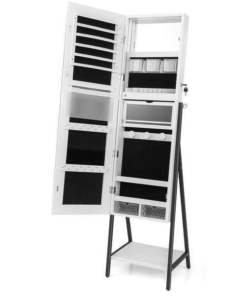 LED-Schmuckschrank JV10432 Weiß