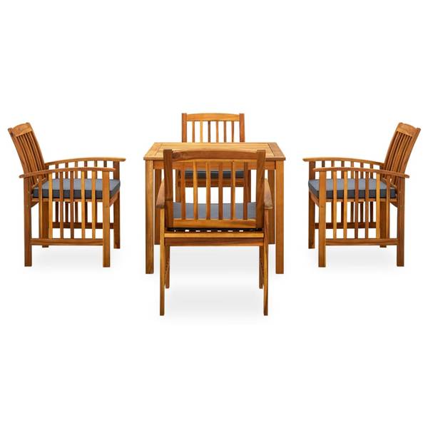 Garten-Essgruppe 3012912-2 (5-teilig) Grau - Polyester - Akazie - 88 x 74 x 88 cm