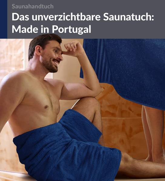 Saunahandtuch London 2er-Set Blau - Frottee - 80 x 1 x 200 cm
