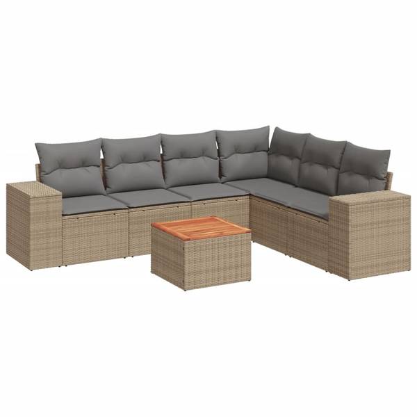 Garten-Lounge-Set 3035857-2 (7-teilig) Beige - Grau - Hellgrau