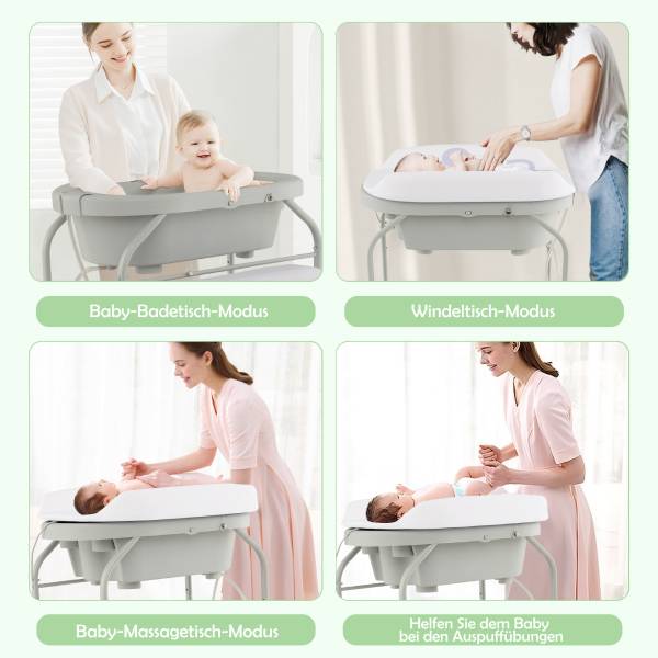 Klappbarer Wickeltisch AC10011EU-HS Hellgrau
