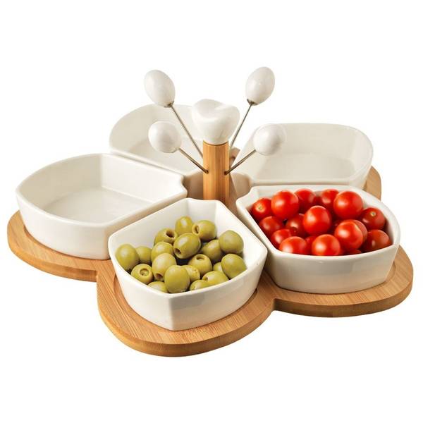 Snackschalen 10-tlg. Set 129201 Weiß - Porzellan - 28 x 11 x 29 cm