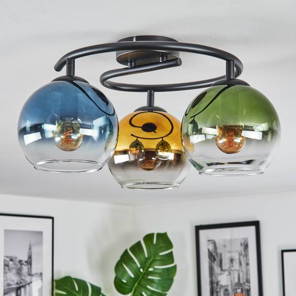 Deckenleuchte Cesaro Blau - Gold - Grün - Metall - 16 x 16 x 16 cm