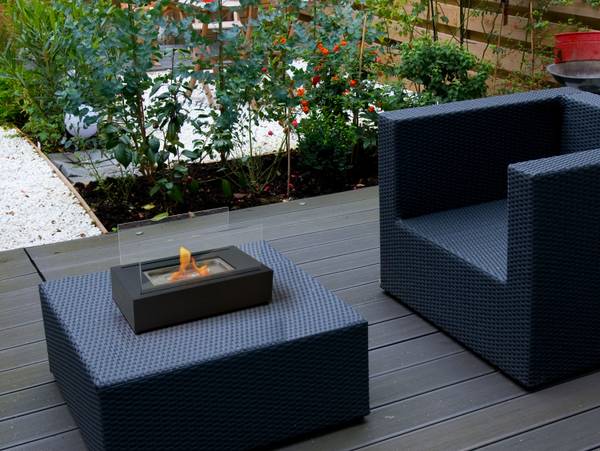 Bioethanol-Kamin ALGEIROS Schwarz - Metall - 35 x 15 x 18 cm