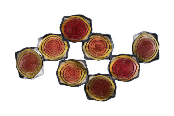 Wanddeko Abstrakt Cut Rot - Metall - 124 x 69 x 8 cm