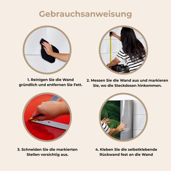 KÜCHENRÜCKWAND Blätter 250 x 60 cm