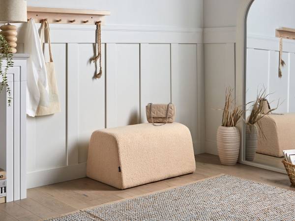 Pouf SINCLAIR Beige - Textil - 79 x 40 x 49 cm