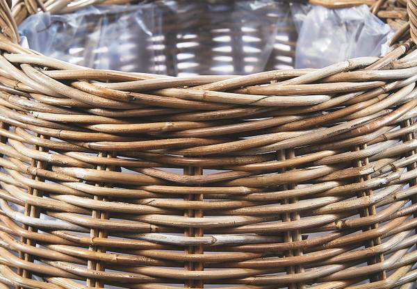 Pflanzkübel RATTANXXLROUND Grau - Rattan - 48 x 36 x 48 cm