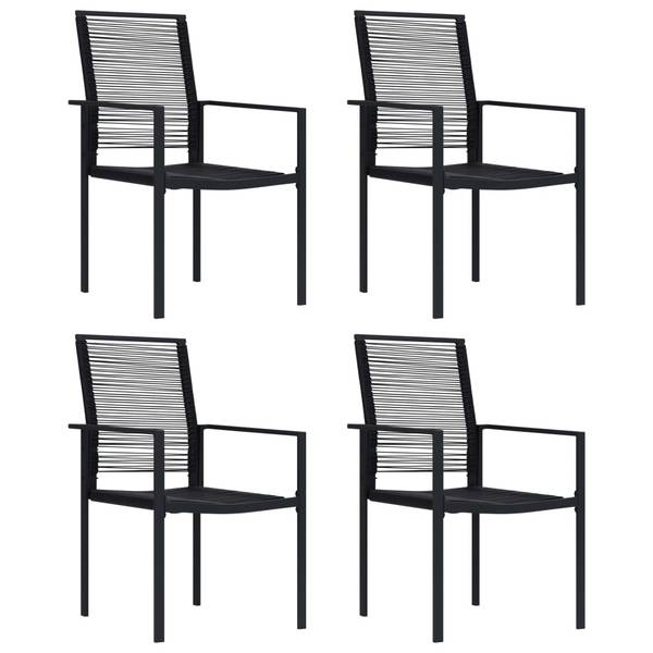Garten-Essgruppe 3060257 (5-teilig) Schwarz - Stahl - Klarglas - 80 x 74 x 150 cm