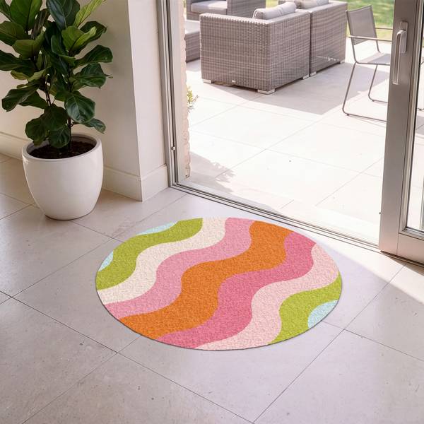 SCHMUTZFANGMATTE Bunte Wellen 90 x 90 cm