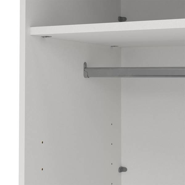 Schiebetürenschrank Bergamo (2-türig) Weiß - Holzwerkstoff - Textil - 139 x 221 x 67 cm
