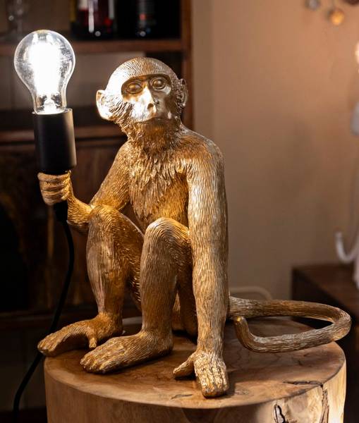 Tafellamp Monkey Seduta O goud - hars - 33 x 32 x 33 cm