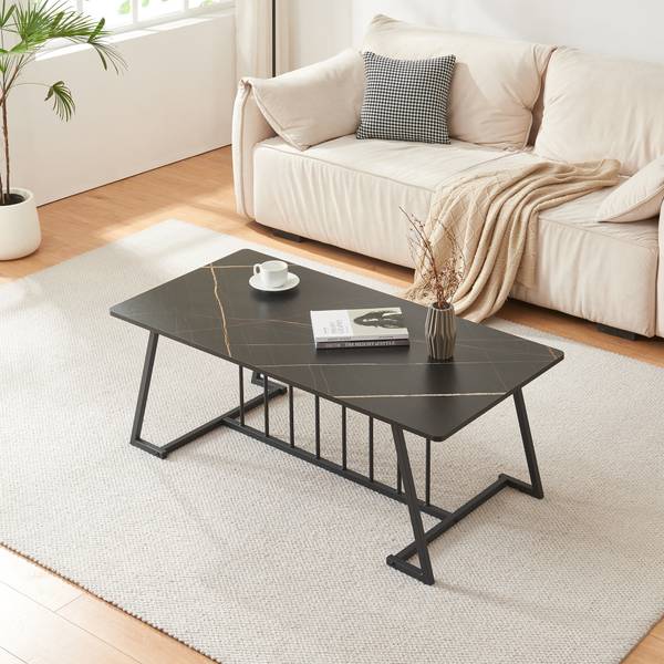 Couchtisch Nospoo Schwarz - Stahl - 120 x 46 x 60 cm