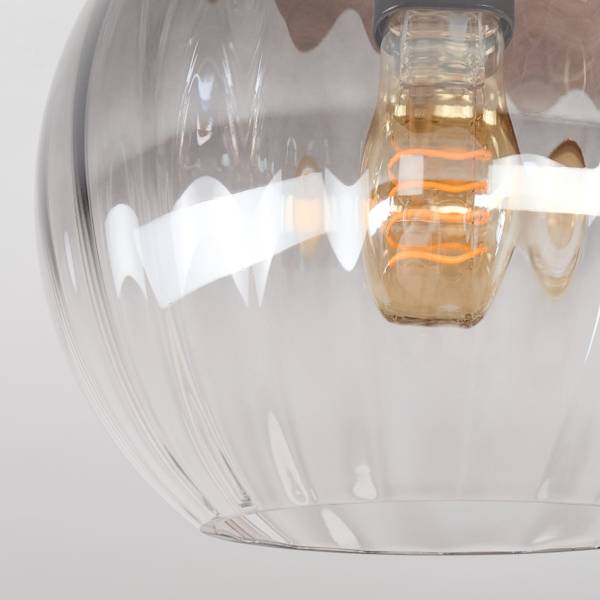 Deckenleuchte Cesaro Grau - Orange - Aluminium - Klarglas - 42 x 34 x 43 cm