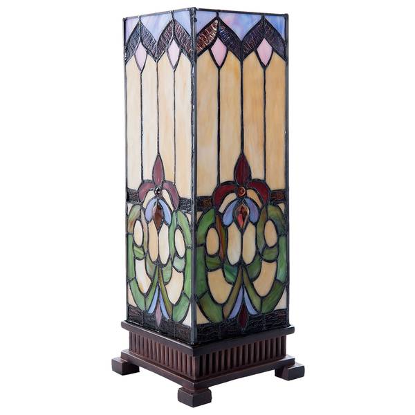 Tiffany Tischlampe Daniela Beige - Glas - 17 x 44 x 17 cm