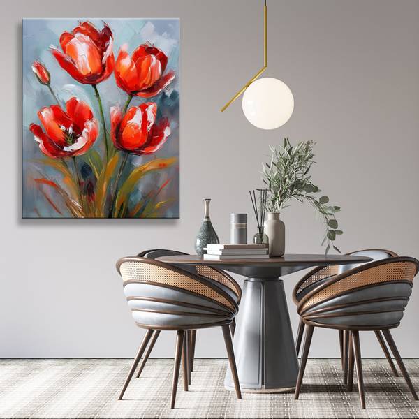 Canvas schilderij Tulpen 40 x 60 cm