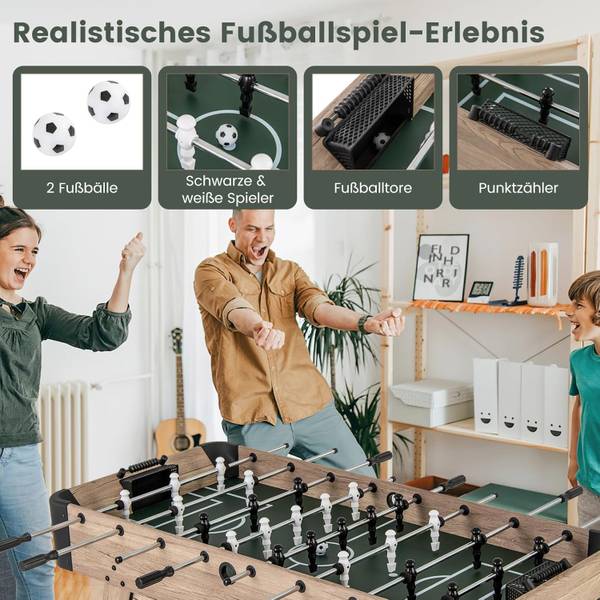 Tischkicker GK32218ZMDE Braun - Kunststoff - 68 x 83 x 138 cm