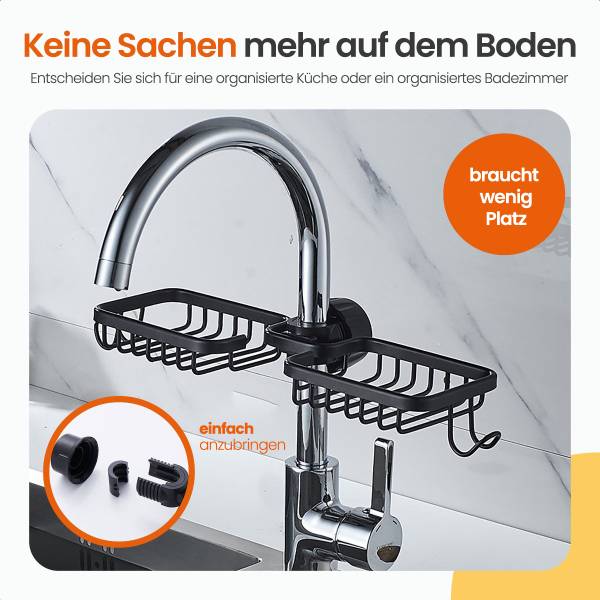 Duschregal Style Hängend Ohne Schwarz - Metall - 31 x 2 x 5 cm