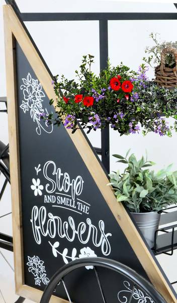 Flowerbike Amsterdam Schwarz - Metall - 175 x 114 x 80 cm