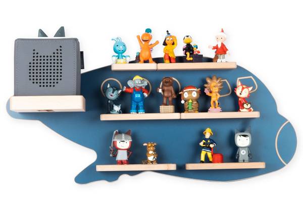 Wandregal Flugzeug Blau - Holzwerkstoff - 60 x 30 x 19 cm