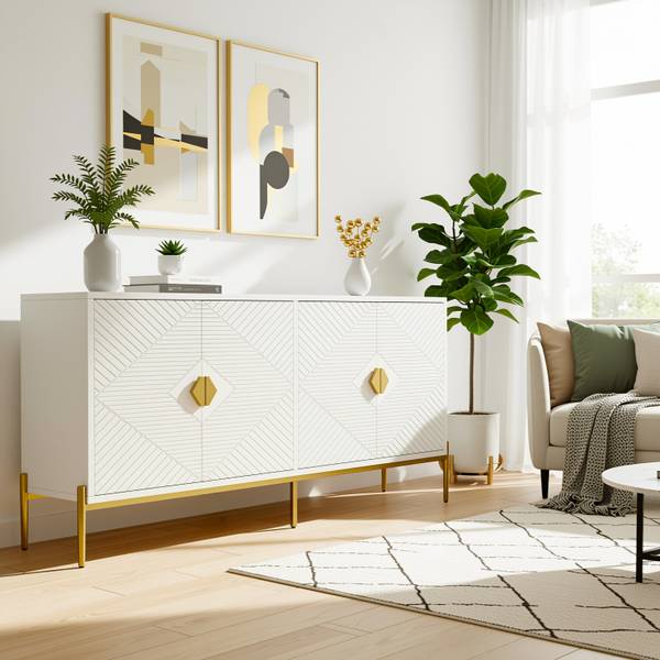 Sideboard Apneumone Weiß - Holzwerkstoff - 40 x 80 x 162 cm