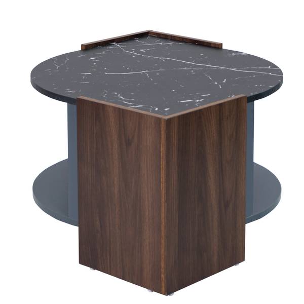 Salontafel MARBWoody Ⅱ zwart - bruin - plaatmateriaal op houtbasis - 63 x 40 x 97 cm