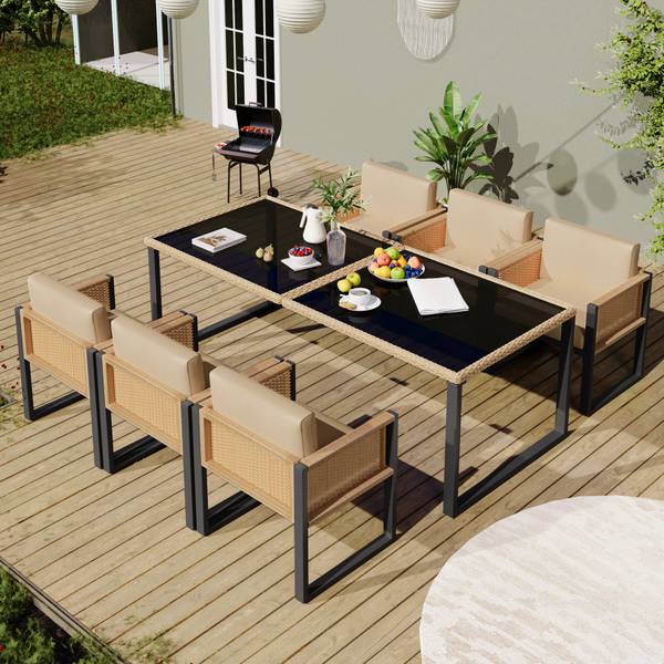Garten-Essgruppe  Phanes 7-tlg Braun - Kastanienbraun - Khaki