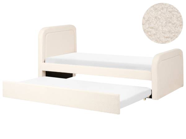 Bett RAYSSAC 3-tlg Beige - Naturfaser - 100 x 96 x 218 cm